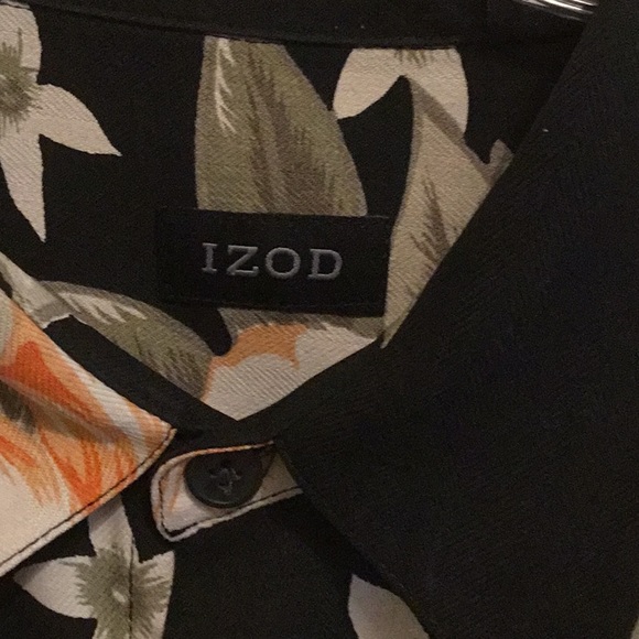 *EUC * Izod silk tropical print button down shirt. Size XL. - Picture 2 of 5